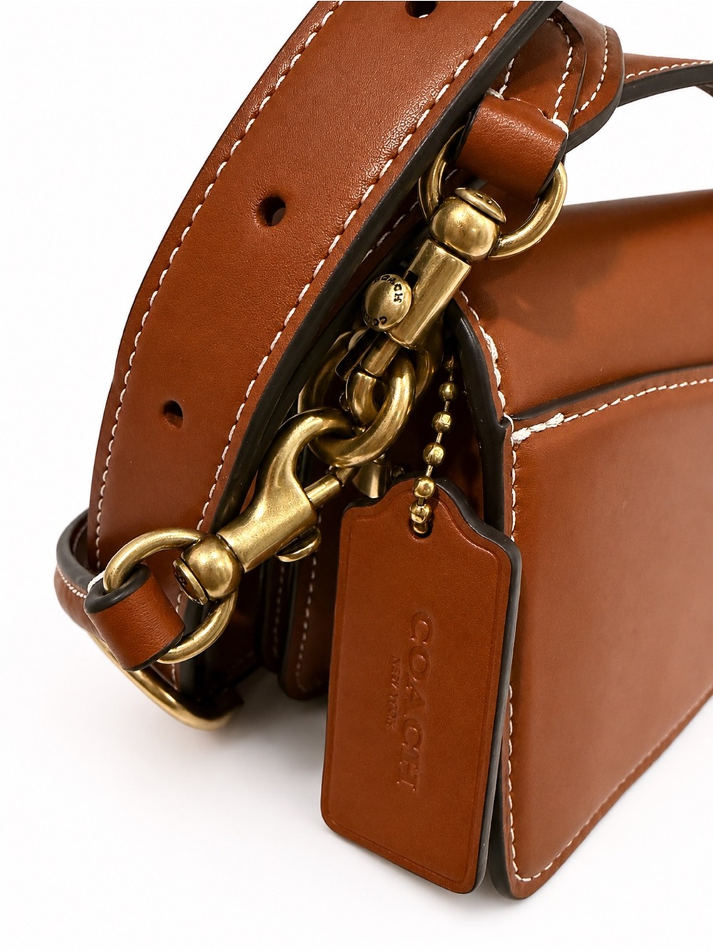 Coach Tabby 20 Full Grain Leather B4/Tan NWT Brass Shoulder Crossbody - Picture 3 of 12